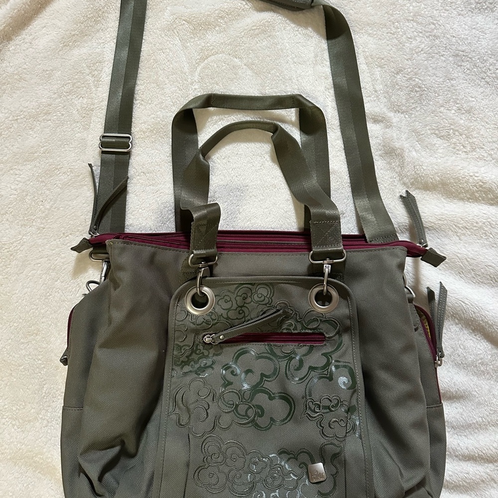 Haiku Green Laptop Bag with Convertible Design